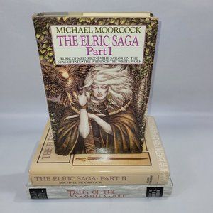 Michael Moorcock 3 Hardcover Book Lot Elric Saga Set Book Club Editions